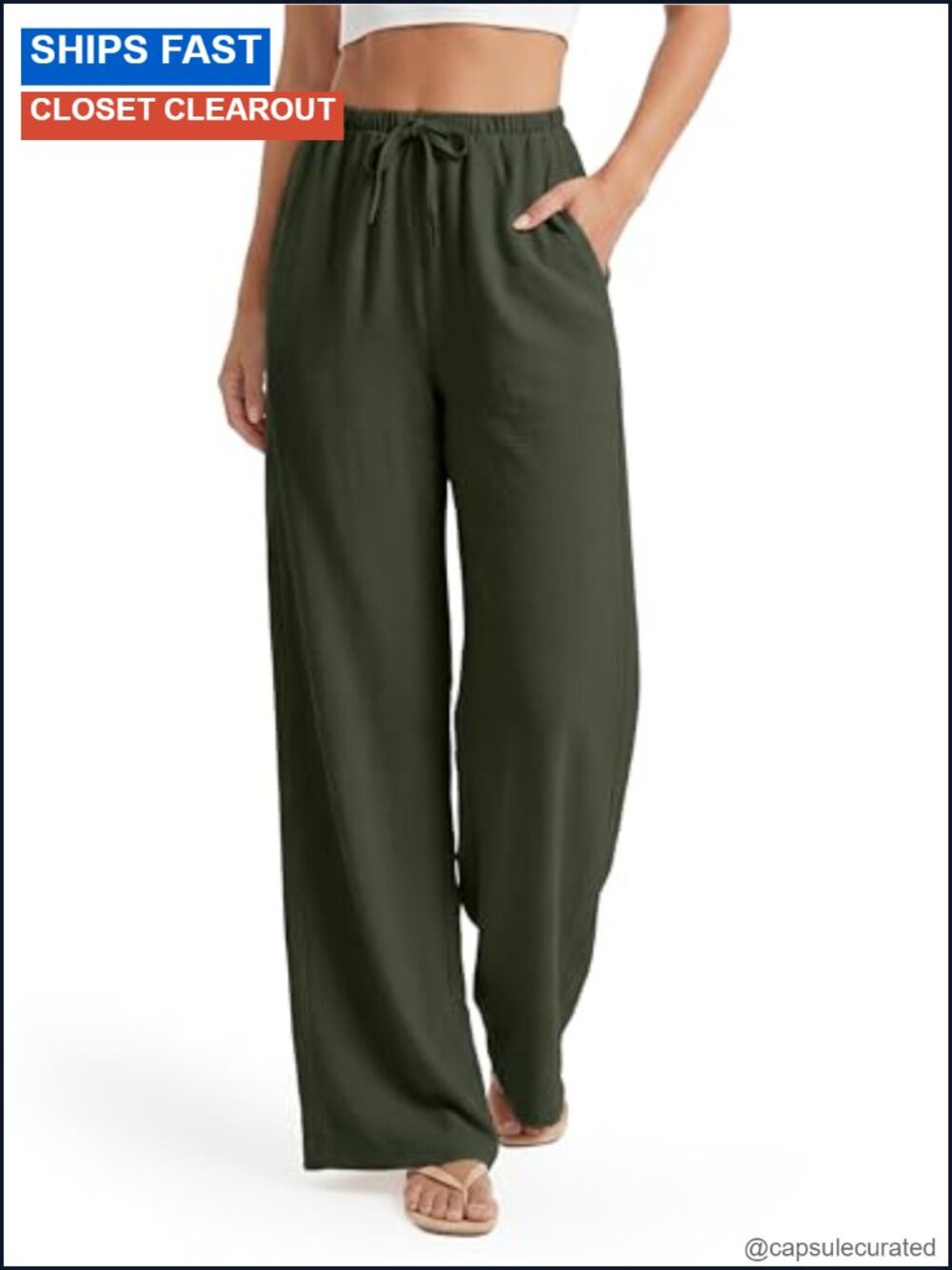 Wide Leg Palazzo Summer Pants Tall Inseam Pull On Trousers